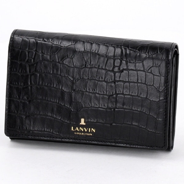 LANVIN ランバンコレクション 二つ折り財布 ラブレーパース 　ブラック ランバン コレクション LANVIN COLLECTION 二つ折りコンパクト