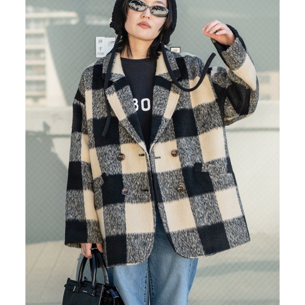 ヴァンスエクスチェンジ（VENCE EXCHANGE）/チェックミドル丈ジャケット チェックミドル丈ジャケット | ヴァンスエクスチェンジ(VENCE EXCHANGE