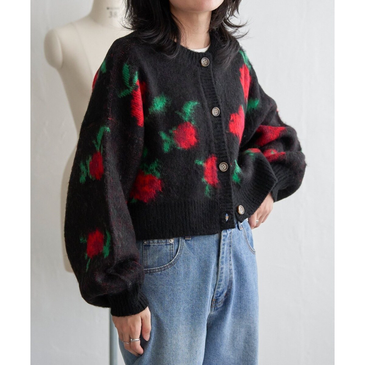 【ヴァンス　エクスチェンジ】レトロ花柄ジャガードニット VENCE EXCHANGE｜レトロ花柄ジャガードニット | Rakuten Fashion