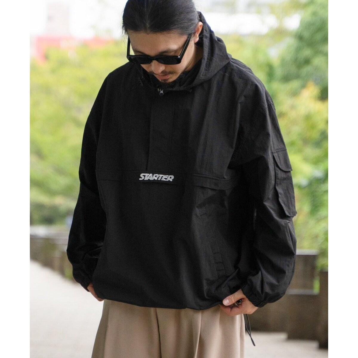 STARTER スターター アノラックジャケット M プルオーバー ブラック