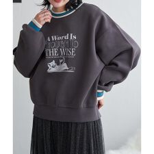 ヴァンスエクスチェンジ(VENCE EXCHANGE)のラインリブキャットスウェット