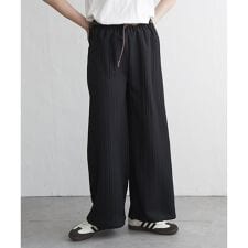 ヴァンスエクスチェンジ(VENCE EXCHANGE)の楊柳ストライプベルト付きパンツ