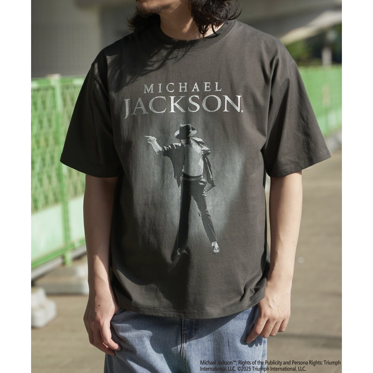 マイケルジャクソン、グッツ Michael Jackson マイケル・ジャクソン シルバー箔プリントTee