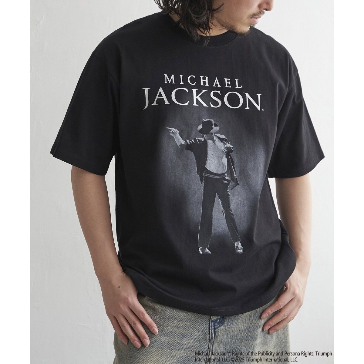 Michael Jackson マイケル・ジャクソン シルバー箔プリントTee