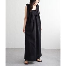 クレープ肩リボンワンピース