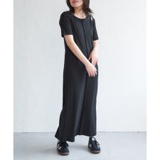 リブカットソーレイヤード風ワンピース