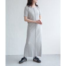 リブカットソーレイヤード風ワンピース