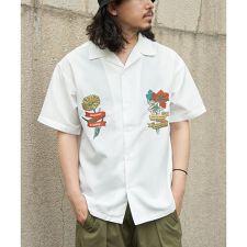 フラワー刺繍半袖シャツ | ヴァンスエクスチェンジ(VENCE EXCHANGE)