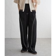 ミニ裏毛ライン入りカーブパンツ