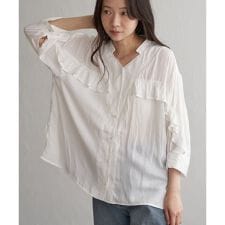 袖フリルブラウス