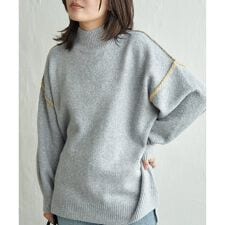 配色ハンドステッチプルオーバー