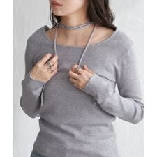 チョーカー付き前後2WAYニット