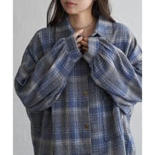 起毛チェックオーバーシャツ