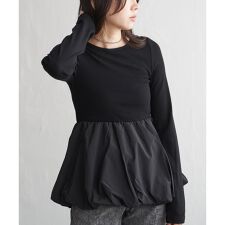 異素材コンビバルーンチュニック