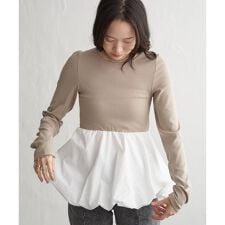 異素材コンビバルーンチュニック