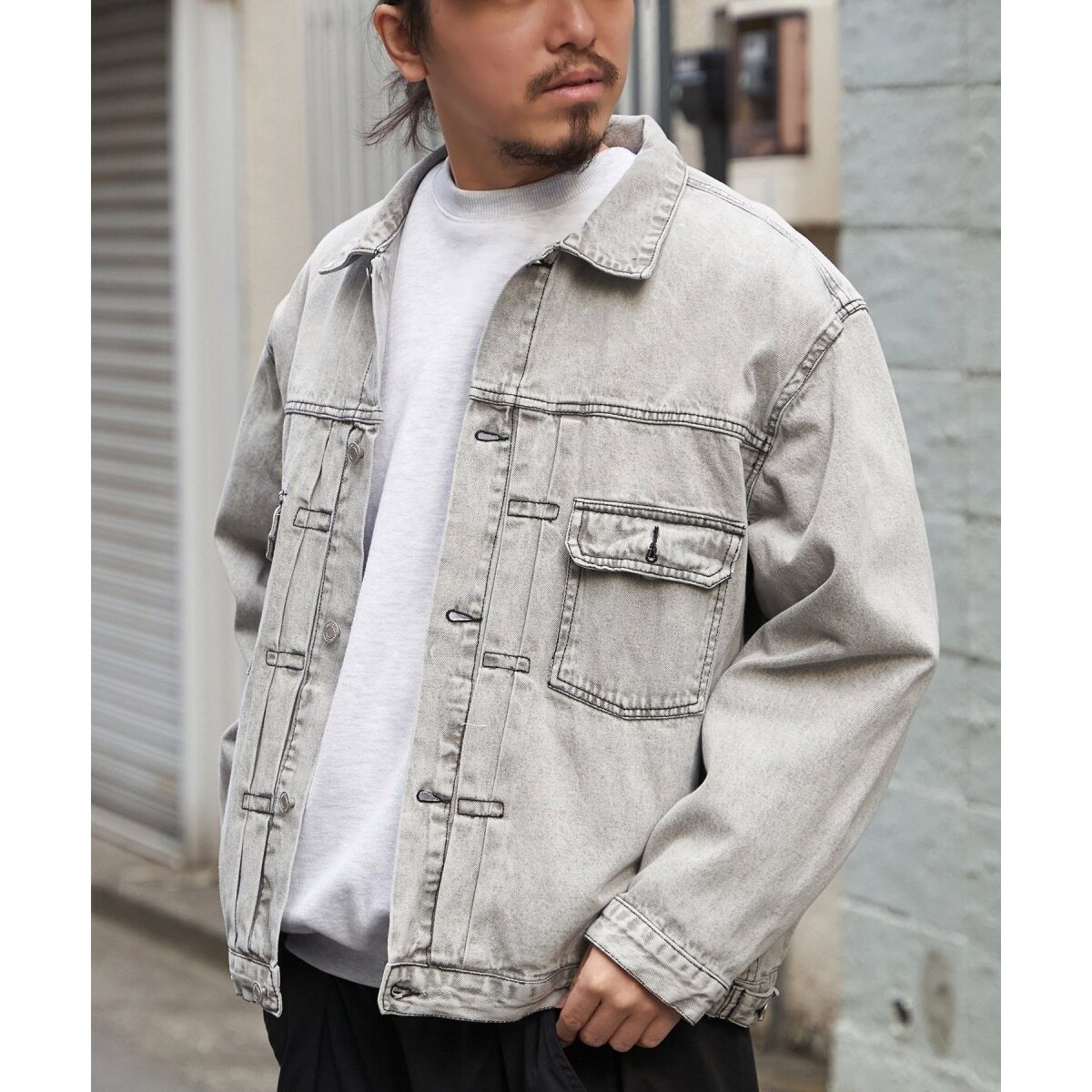 Armani Exchange グレー デニムジャケット XS Armani Exchange コーデュロイカラー デニムジャケット | グレー