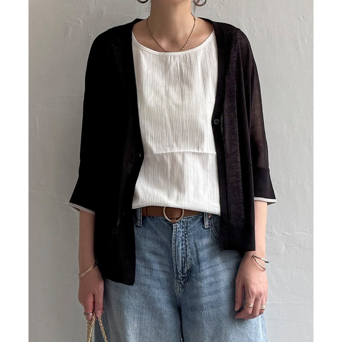 【2点セット】カーデノースリブラウスセット