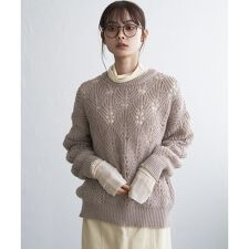 透かし編みニット