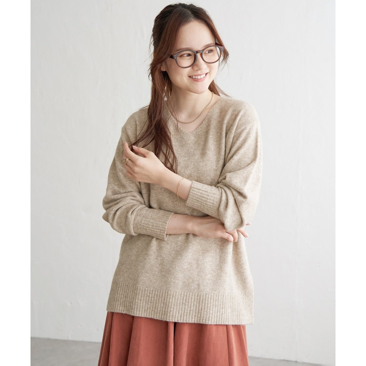 【美品】IENA LA BOUCLE アンゴラ混 Vネック　ニットプルオーバー ディヘアアンゴラ混 ニットプルオーバー（10-27II09-204）｜K.T