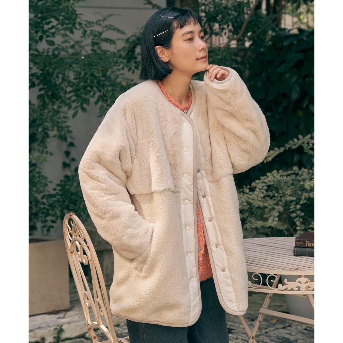 80s USA製 JORDANCHE リバーシブル ファー コート ジャケット