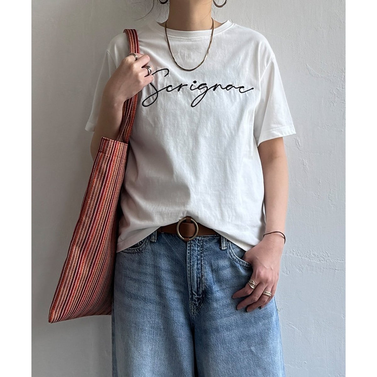 EXPO2025ミャクミャク刺繍ボーダーキッズTシャツ | 2025大阪・関西万博