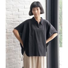 シルケット襟付きワンボタンプルオーバー