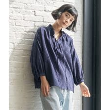 ジャカード襟フリル2WAYブラウス