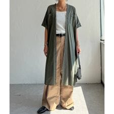 ダブルポケットVネックシャツワンピース