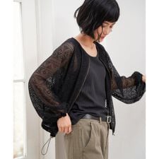 レースジップ6分ブルゾン