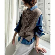 ウール混ケーブル2WAYベスト