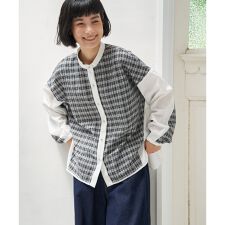 異素材切り替えシャツ