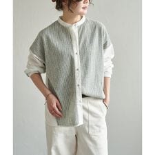 異素材切り替えシャツ