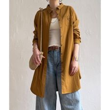 エクリュ ミニポケ刺繍シャツワンピース