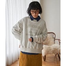 【インフルエンサー着用】チェーンステッチ刺繍ロゴ裏毛プルオーバー