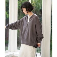 ハーフジップ裏毛プルオーバー