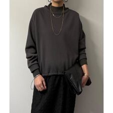 裏起毛ドロストニット切り替えプルオーバー