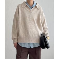 ポロ襟スキッパーニット