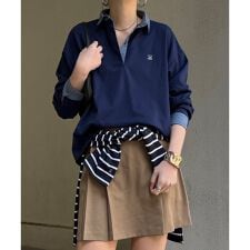 ミニロゴ刺繍ラガープルオーバー