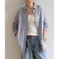 ダブルガーゼロゴ刺繍オーバーシャツ