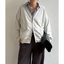 ミニ裏毛ダブルジップカーディガン