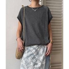 ラメ裏毛2WAYジップベストプルオーバー