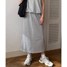 ラメ裏毛Iラインスカート