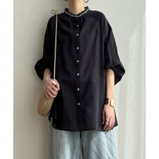 エクリュ 刺繍ギャザーチュニック