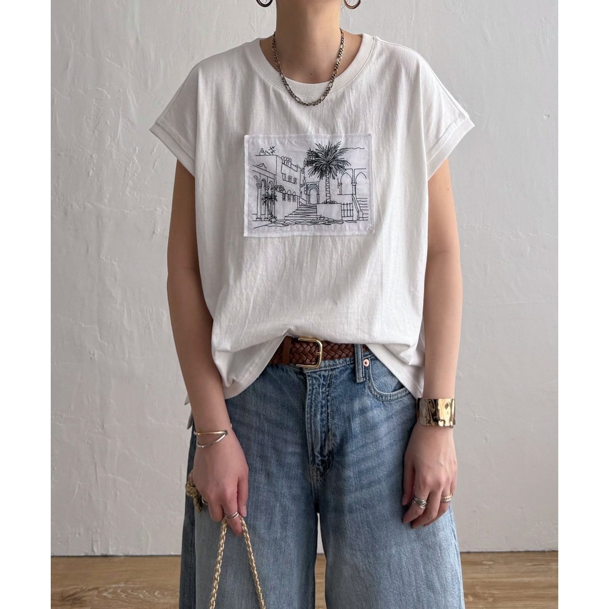 【1度着用のみ美品】 アメリカーナ フレンチスリーブシャツ 刺繍ロゴ 新色追加】【US．POLO．ASSN】綿100％フレンチスリーブT