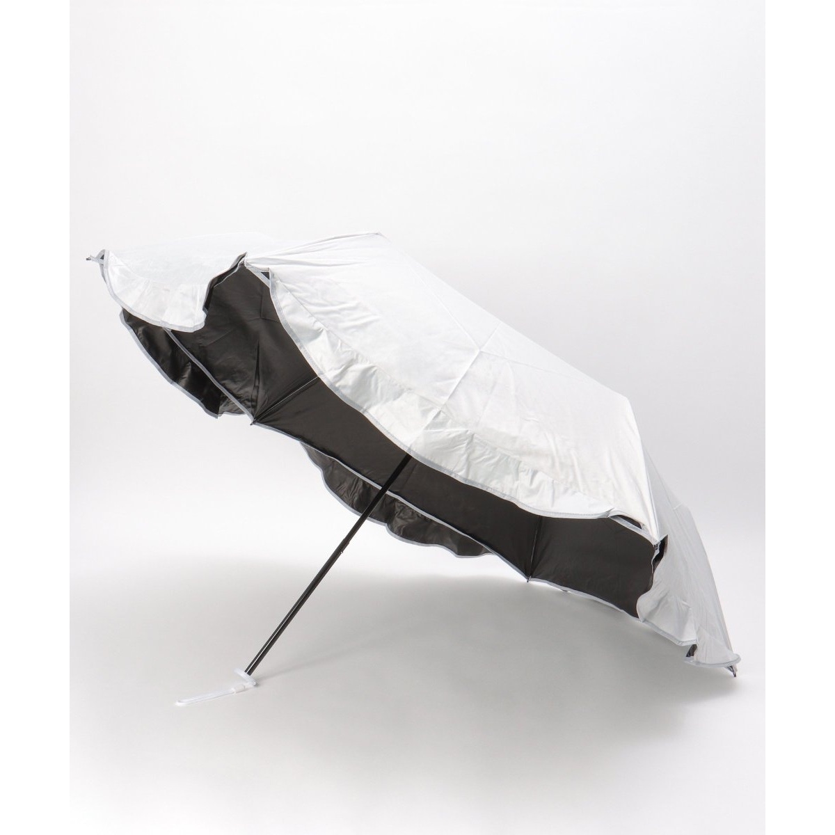 ラウンドフリル 遮光 折りたたみ傘 日傘