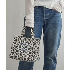 ジャガード持ち手ロゴバッグ