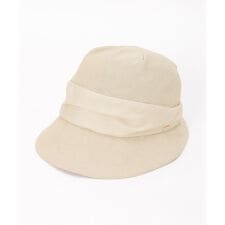 洗える綿麻混タック入りキャスケット