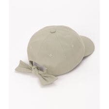 リネン混後ろリボンキャップ