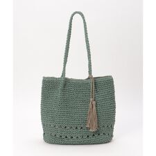 雑材タッセル付きトートバッグ