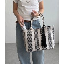 タッセル付きカラーモザイクトートバッグ